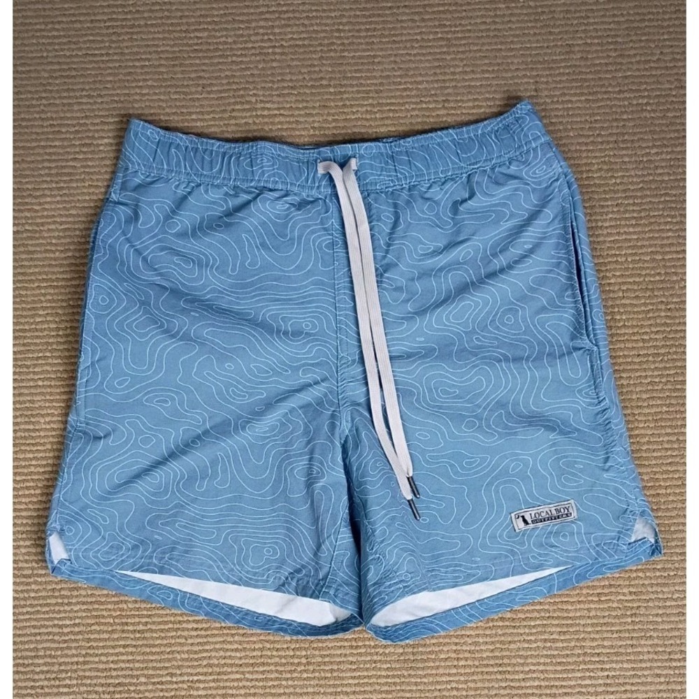 Local Boy Outfitters Mens Light Blue Swim Shorts Size S Trunks